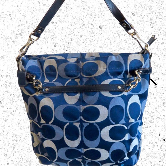 Coach Handbags - Authentic and Rare Signature Coach Blue Shoulder Bag